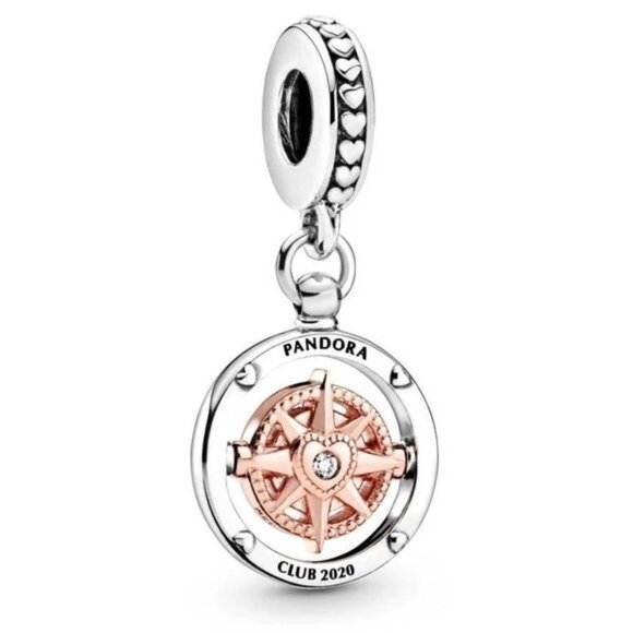 Pandora New Authentic Pandora Club 2020 Compass Dangle Charm - Picture 1 of 3